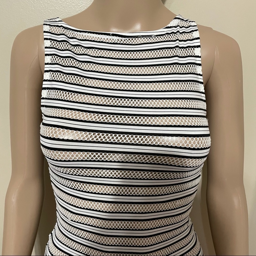 Fashion Nova Mesh Black & White Bodysuit - Picture 12 of 14